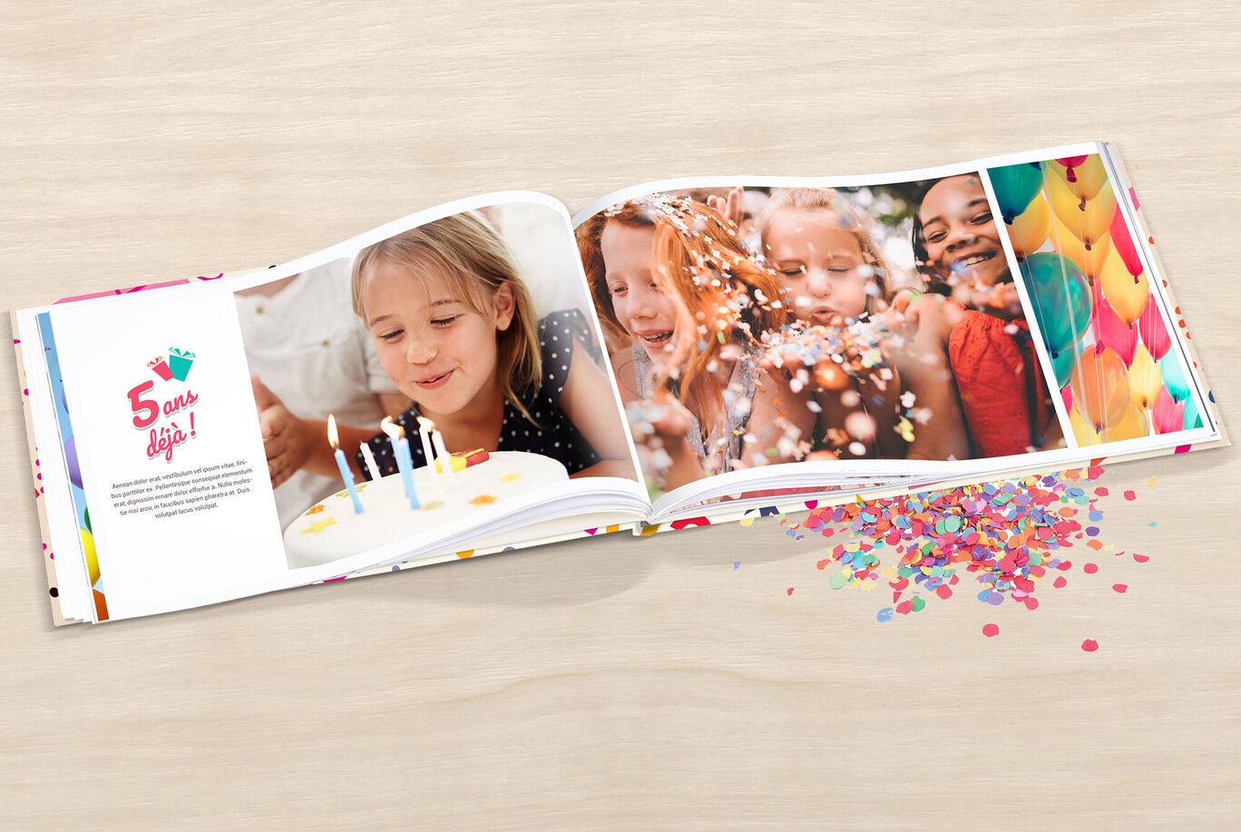 Album photo personnalisé avec le thème famille