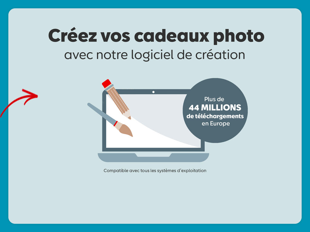 Créez vos produits photo avec a nouvelle version du logiciel de création. Plus de 44 millions de téléchargements en Europe.
