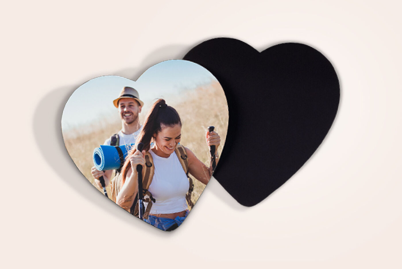 magnet photo coeur avec une photo de couple