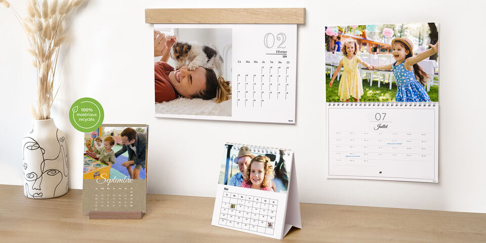 Mini calendrier de bureau décoratif, petit format, mensuel