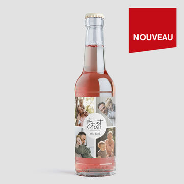 Bouteille avec une étiquette personnalisée avec photos