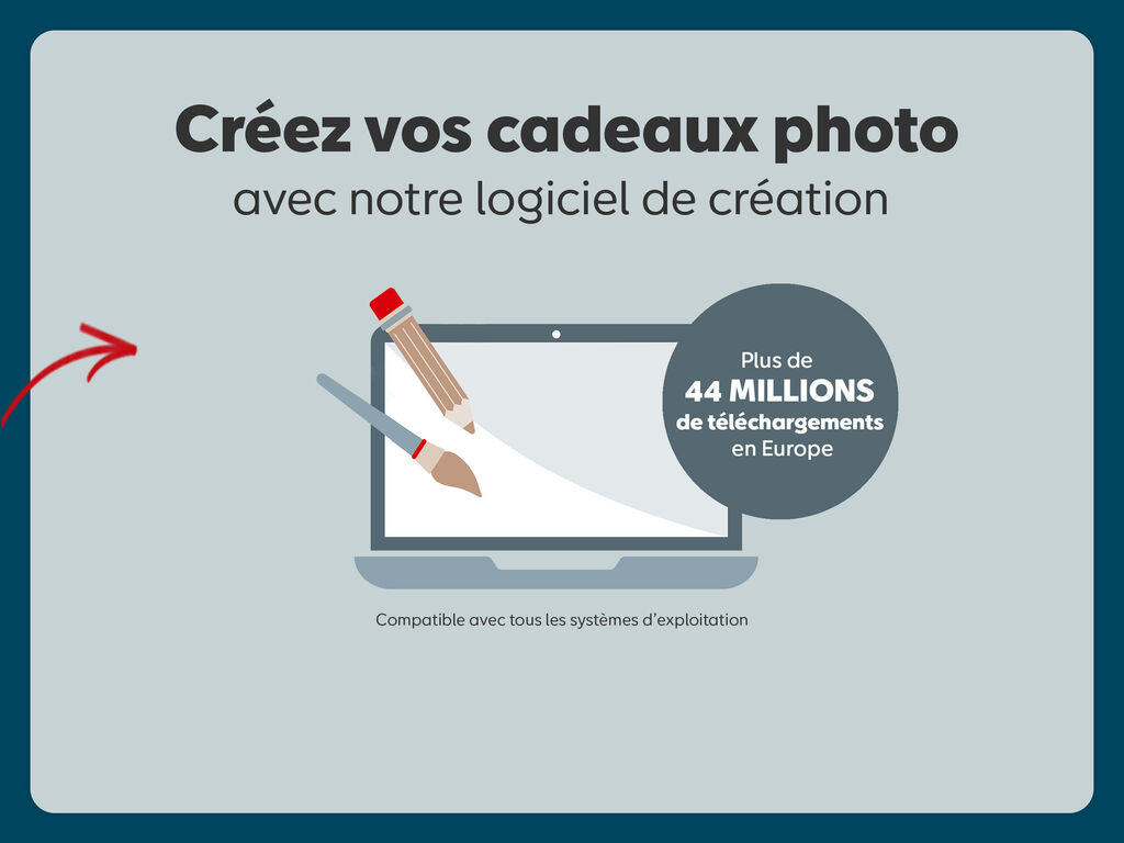 Créez vos produits photo avec a nouvelle version du logiciel de création. Plus de 44 millions de téléchargements en Europe.